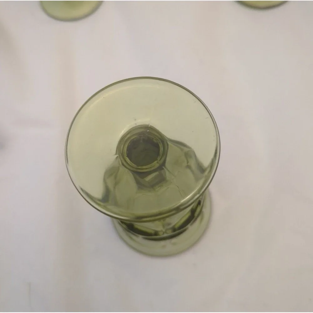 Vintage Fostoria Argus Green Wine Glasses 5
